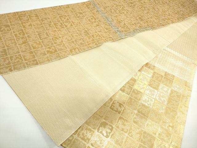 平和屋着物◎佐賀錦 六通柄袋帯 石畳文 金糸 正絹 逸品 DAAX7893qa