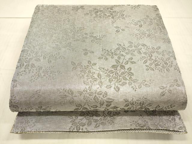 平和屋着物▽スリーシーズン 春夏秋 両面 六通柄 本袋帯 草花文 金銀糸 正絹 逸品 DAAX8561cm