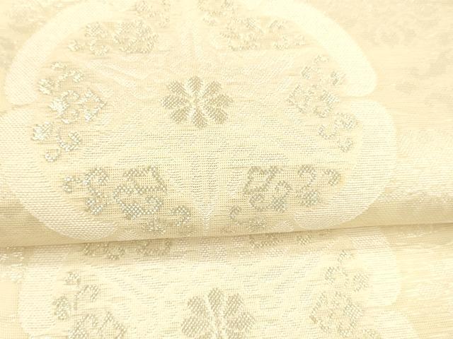 平和屋着物*夏物 六通柄 京袋帯 正倉院花文 銀糸 正絹 逸品 DAAX8610cm