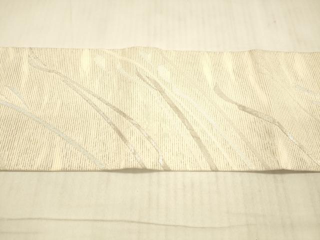 平和屋着物*夏物 九寸名古屋帯 抽象文様 銀糸 正絹 逸品 DAAX8617cm