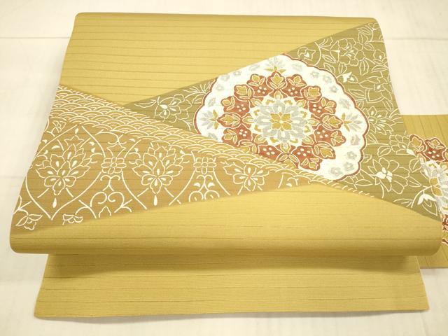 平和屋着物*夏物 九寸名古屋帯 正倉院更紗花文 金銀糸 DAAX8620cm