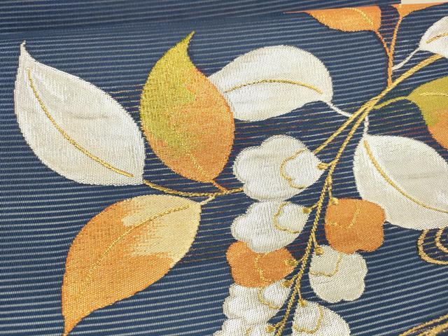 平和屋着物*夏物 九寸開き名古屋帯 流水藤花房 金銀糸 正絹 逸品 DAAX8625cm