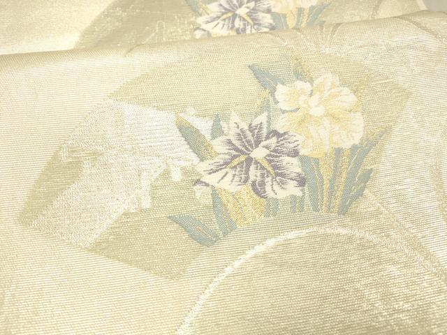 平和屋着物*夏物 京の名門 じゅらく謹製 六通柄袋帯 地紙草花文 金銀糸 正絹 逸品 DAAX8641cm