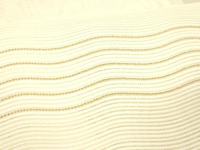 平和屋着物*夏物 絽綴れ 八寸名古屋帯 よろけ縞 金糸 正絹 逸品 DAAX8649cm