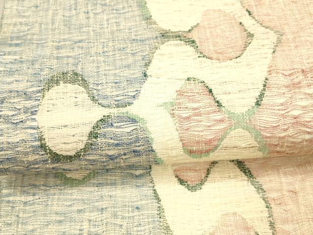 平和屋着物*夏物 六通柄袋帯 抽象文様 正絹 逸品 DAAX8651cm