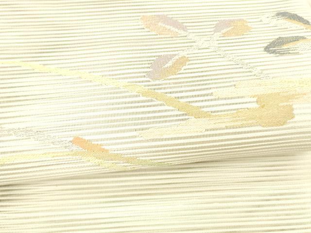 平和屋着物*夏物 絽綴れ 八寸名古屋帯 枝葉文 金糸 正絹 逸品 DAAX8662cm