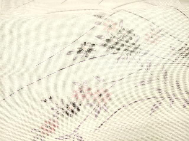 平和屋着物*夏物 全通柄袋帯 草花文 銀糸 DAAX8670cm