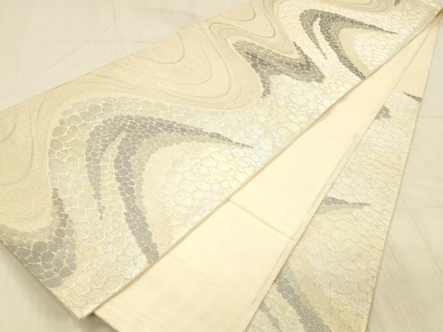 平和屋着物*夏物 六通柄袋帯 薫風 流水文 金銀糸 正絹 逸品 DAAX8682cm