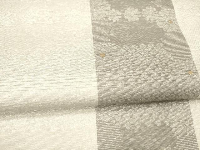平和屋着物●「美しいキモノ」お馴染みのメーカー となみ織物 両面 全通柄袋帯 雪輪流水文 鹿の子花文 金銀糸 正絹 逸品 DAAX8835cm
