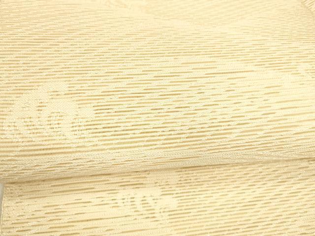 平和屋着物*夏物 八寸名古屋帯 立波文 薄卵色 正絹 逸品 DAAX8881cm