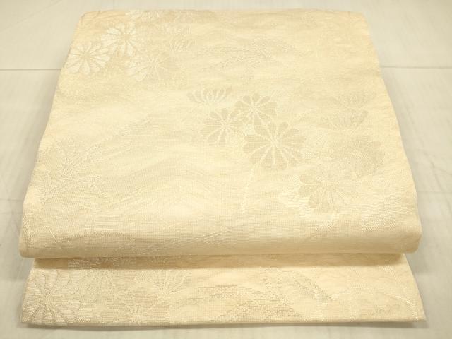 平和屋着物*夏物 六通柄袋帯 草花文 金銀糸 正絹 逸品 DAAX8901cm