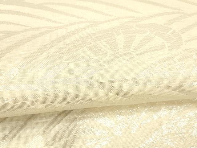 平和屋着物*夏物 六通柄袋帯 流水片輪車文 銀糸 正絹 逸品 DAAX8924cm