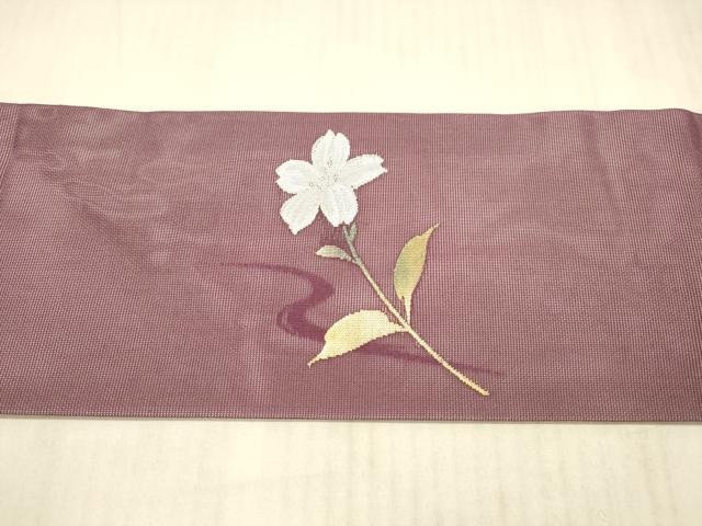 平和屋着物*夏物 九寸名古屋帯 流水花文 金銀糸 正絹 逸品 DAAX8930cm