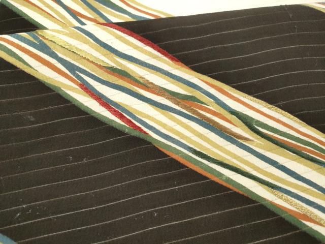 平和屋着物*夏物 アンティーク 大正ロマン 九寸名古屋帯 抽象文様 正絹 逸品 DAAX8956cm