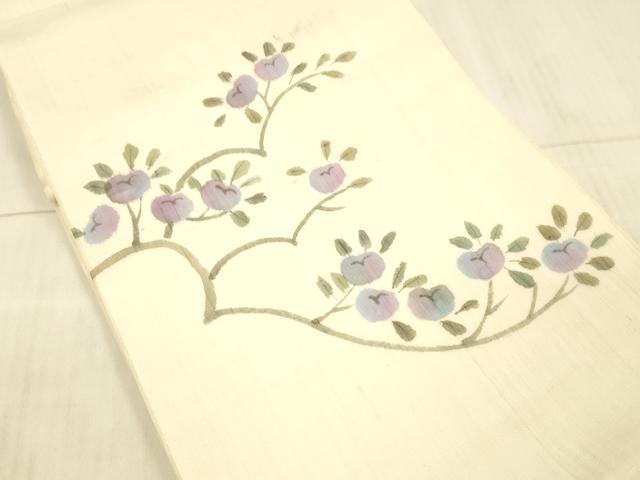 平和屋着物*夏物 九寸開き名古屋帯 枝花文 正絹 逸品 DAAX8962cm