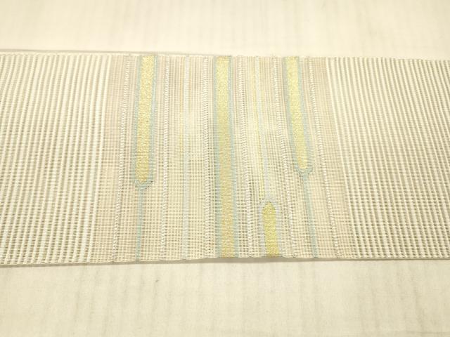 平和屋着物*夏物 絽綴れ 八寸名古屋帯 横段文 金糸 正絹 逸品 DAAX8989cm