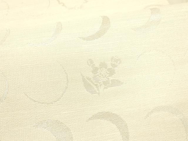 平和屋着物*夏物 両面 全通柄袋帯 櫛花文 月花文 金銀糸 正絹 逸品 DAAX8991cm