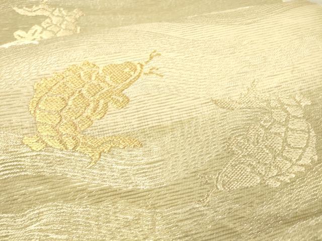 平和屋着物*夏物 六通柄袋帯 荒磯 金銀糸 正絹 逸品 DAAX8998cm