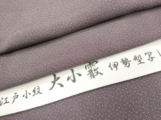 平和屋着物○江戸小紋 伊勢型写し 大小霰 反端付き 正絹 逸品