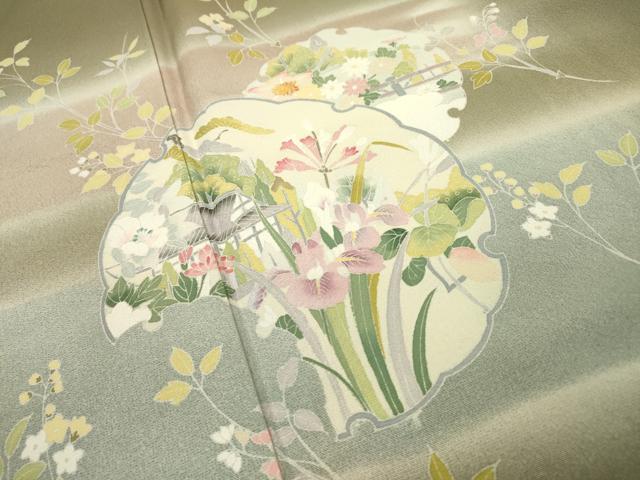 平和屋着物●佐藤修平 訪問着 雪輪花文 暈し染 正絹 逸品 DAAX9987fe