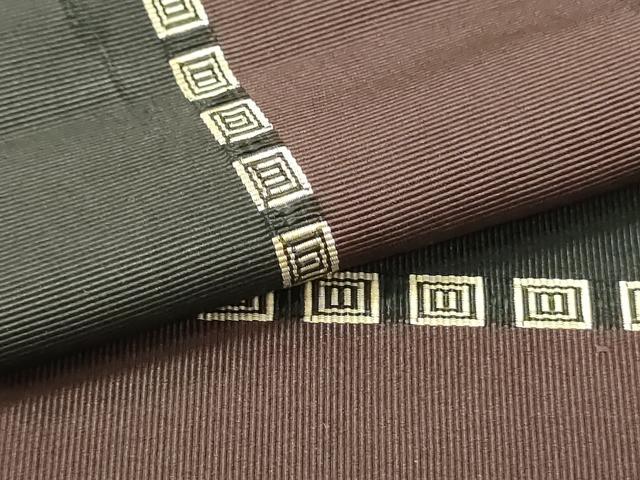 平和屋着物●男性 本場筑前博多織 両面 角帯 間道 正絹 逸品 DAAY0055ob