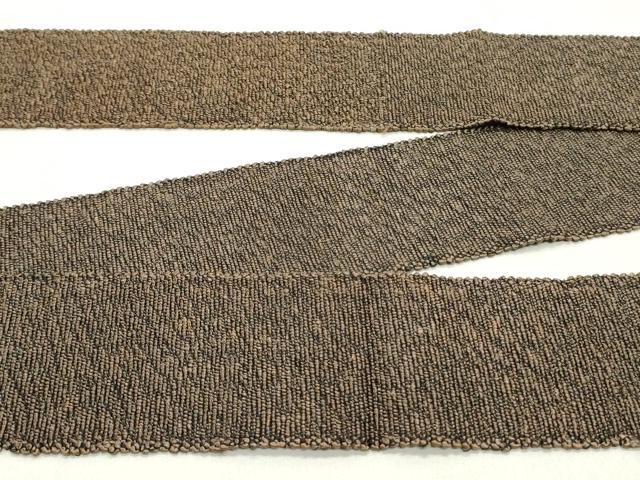 平和屋着物●男性 角帯 紬地 霞文 赤墨色 正絹 逸品 未使用 DAAY0057ob