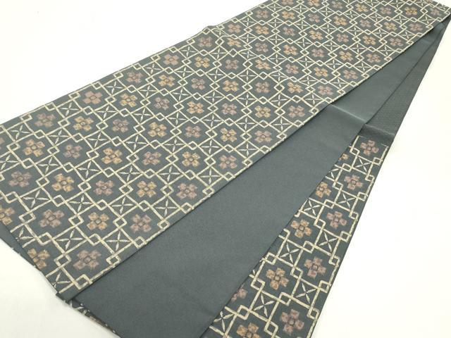 平和屋着物●六通柄袋帯 七宝繋ぎ花文 正絹 逸品 DAAY0092ob