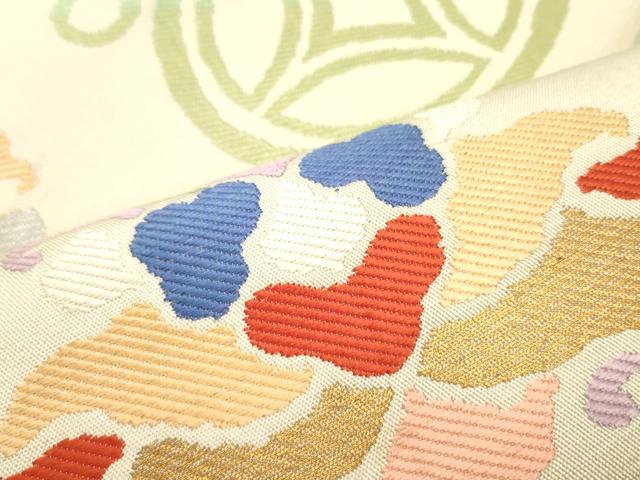 平和屋着物●六通柄 本袋帯 唐織 七宝更紗花文 正絹 逸品 DAAY0315ob