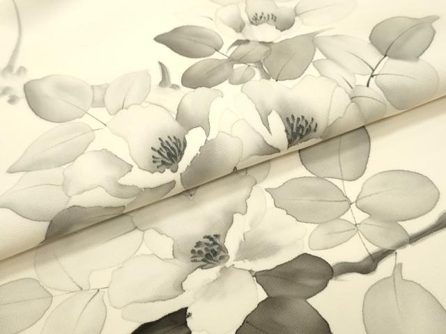 平和屋着物●塩瀬 九寸開き名古屋帯 作家物 手描き 枝花文 金彩 正絹 逸品 DAAY0371ob