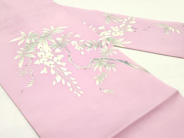 平和屋着物●塩瀬 九寸名古屋帯 枝垂れ藤文 金彩 正絹 逸品 DAAY0375ob