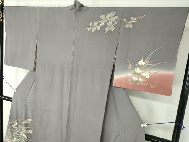 平和屋着物●訪問着 草花文 暈し染め 金彩 正絹 逸品 DAAY1039ps