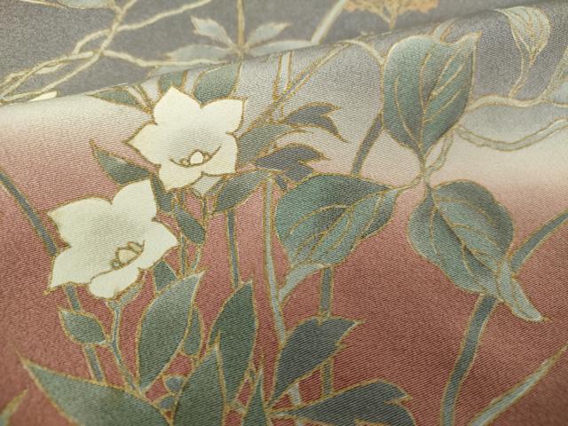 平和屋着物●訪問着 草花文 暈し染め 金彩 正絹 逸品 DAAY1039ps