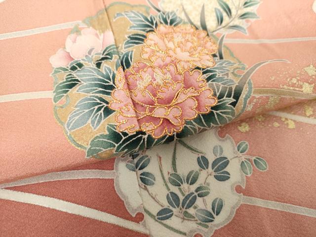 平和屋着物●訪問着 駒刺繍 雪輪花文 暈し染め 金銀彩 正絹 逸品 DAAY1089ps
