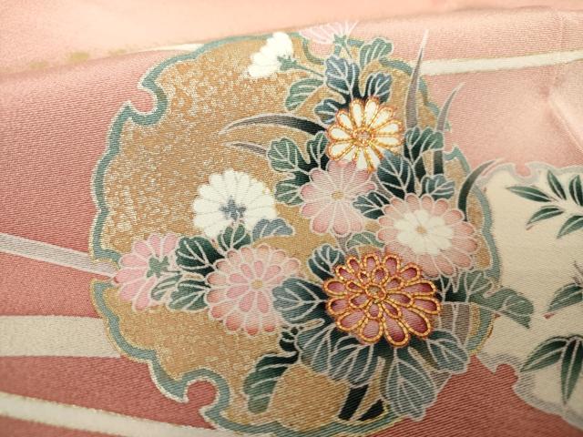 平和屋着物●訪問着 駒刺繍 雪輪花文 暈し染め 金銀彩 正絹 逸品 DAAY1089ps