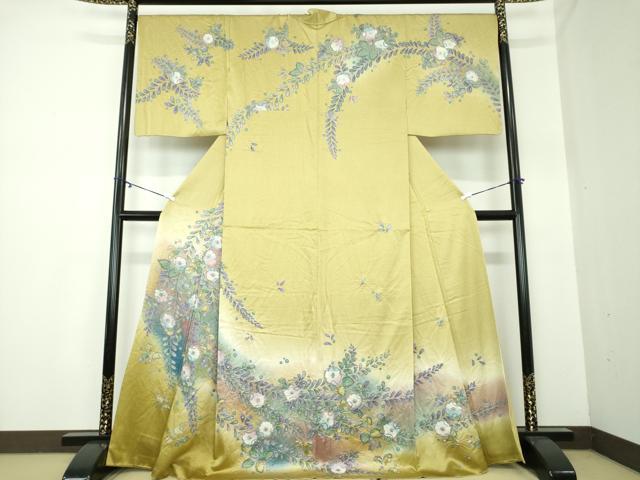 平和屋着物●訪問着 絞り 辻が花 暈し染め 金彩 さが美扱い 正絹 逸品 DAAY1093ps