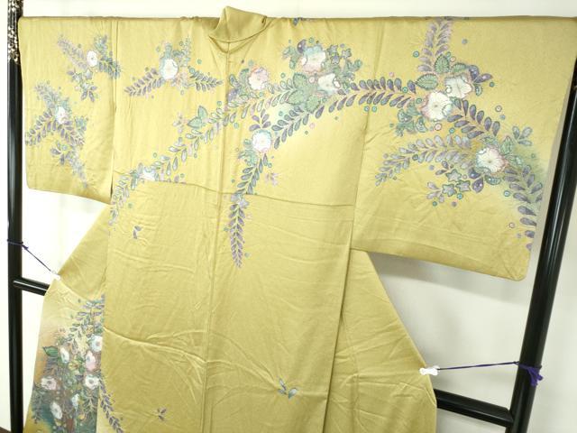 平和屋着物●訪問着 絞り 辻が花 暈し染め 金彩 さが美扱い 正絹 逸品 DAAY1093ps