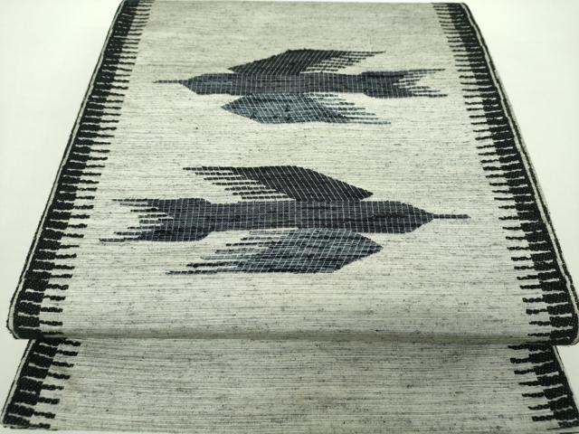 平和屋着物●太鼓柄袋帯 紬地 飛鳥文 正絹 逸品 DAAY1147ps