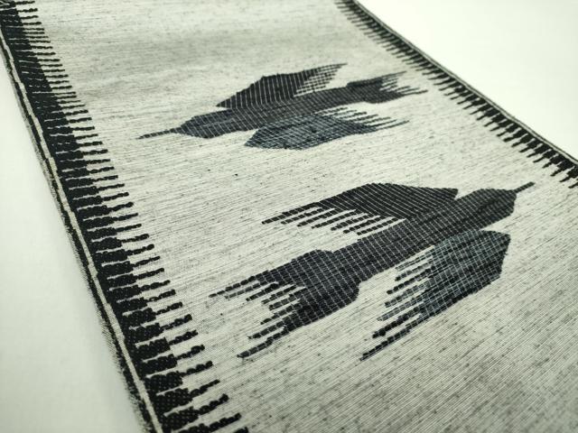 平和屋着物●太鼓柄袋帯 紬地 飛鳥文 正絹 逸品 DAAY1147ps