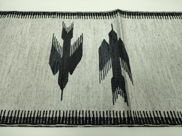 平和屋着物●太鼓柄袋帯 紬地 飛鳥文 正絹 逸品 DAAY1147ps