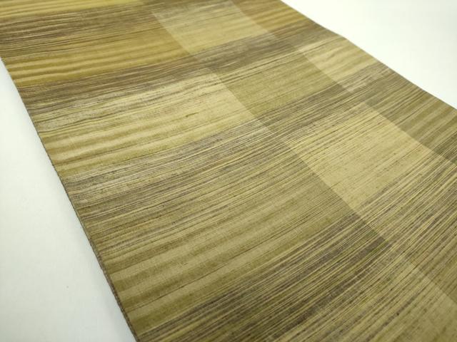 平和屋着物●両面 全通柄袋帯 紬地 市松文様 間道 正絹 逸品 DAAY1148ps