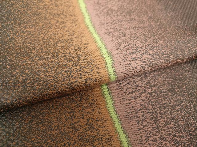 平和屋着物●六通柄袋帯 ワンポイント 間道 金彩 銀通し地 正絹 逸品 DAAY1309ps