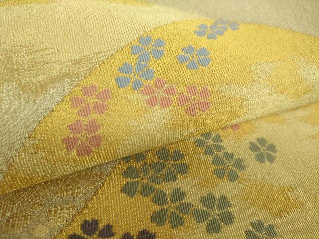 平和屋着物●綴れ 太鼓柄袋帯 遠山花文 金糸 正絹 逸品 DAAY1362ps