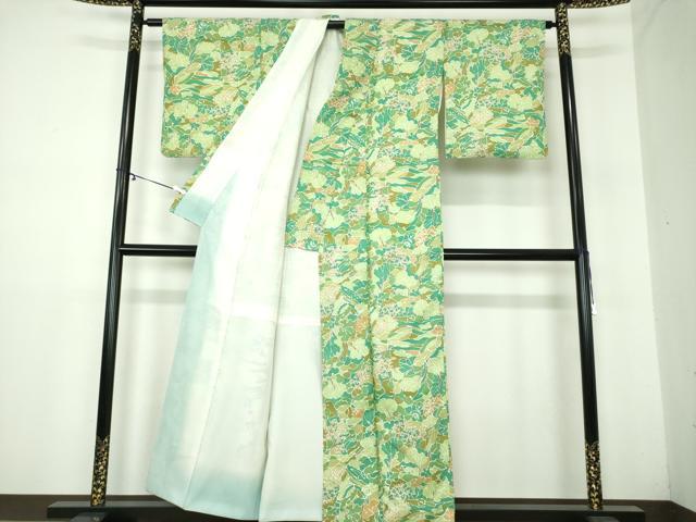 平和屋着物●小紋 枝花文 洗える着物 DAAY1398ps