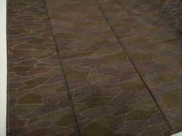 平和屋着物●上質な紬 石畳文 正絹 逸品 未使用 DAAY1451ps