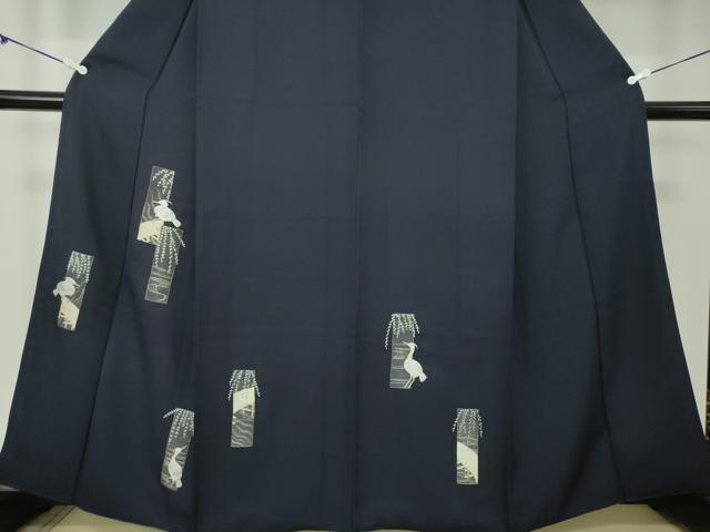 平和屋着物●訪問着 総刺繍 白鷺 枝垂れ柳 金糸 正絹 逸品 DAAY1453ps