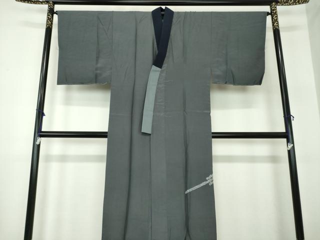 平和屋着物●男性 長襦袢 袷 絞り 舞扇花文 金彩 正絹 逸品 DAAY1471ps