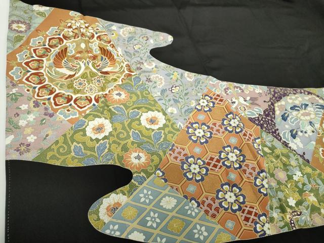 平和屋着物●豪華黒留袖 駒刺繍 正倉院鳳凰更紗花文 金彩 正絹 逸品 DAAY1513ps