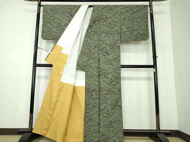 平和屋着物●上質な紬 7マルキ 敷松葉 正絹 逸品 DAAY1531ps