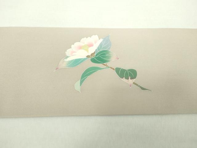 平和屋着物●塩瀬 九寸名古屋帯 友禅 作家物 枝花文 正絹 逸品 DAAY1626ps