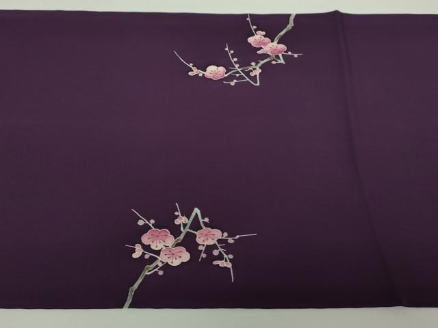 平和屋着物●塩瀬 九寸開き名古屋帯 枝梅 金彩 正絹 逸品 DAAY1630ps